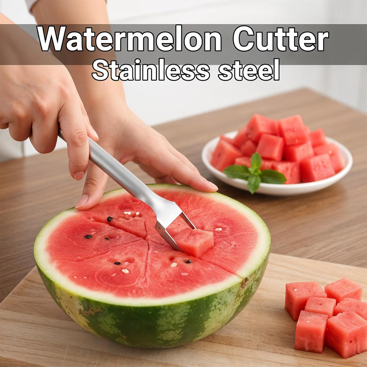 2pcs Watermelon Cutter Slicer Fruit Cutter Watermelon Fork Slicer