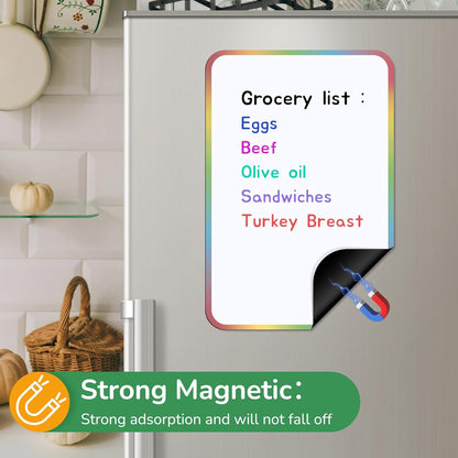 2-Pack Magnetic Dry Erase Board for Fridge, 12" x 8" Refrigerator Whiteboard, Reusable Blank Notepad with Kitchen Conversion Chart, 8 Markers & 1 Eraser,Organization Planner for Home and Kitchen