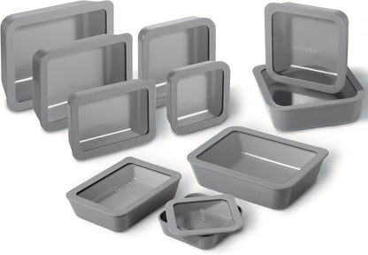 Ceramic Coated Glass Food Storage Container | No PTFE, PFOA, PFAS, and BPA | Reusable Non Toxic Meal Prep Container with Glass Lid | Easy To Store | 3 Cup Rectangle [Onyx]