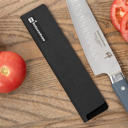 Restaurantware-Sensei 8.5 x 2 Inch Knife Sleeve, 1 Knife Protector - Fits Santoku and Chef's Knife, Felt Lining, Black Plastic Knife Blade Guard, Durable, Cut-Proof