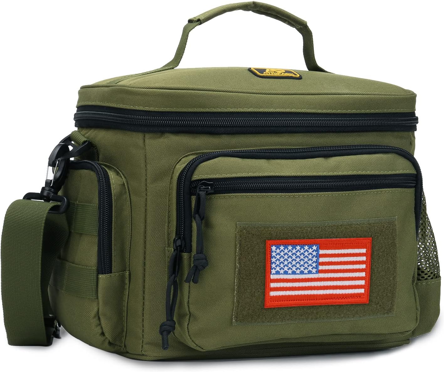 Lunch Box for Men, Tactical Lunch Bag MOLLE Webbing Leakproof Insulated Lunch Cooler Women Adult Meal with Adjustable Shoulder Strap Lunch Pail (Blue)