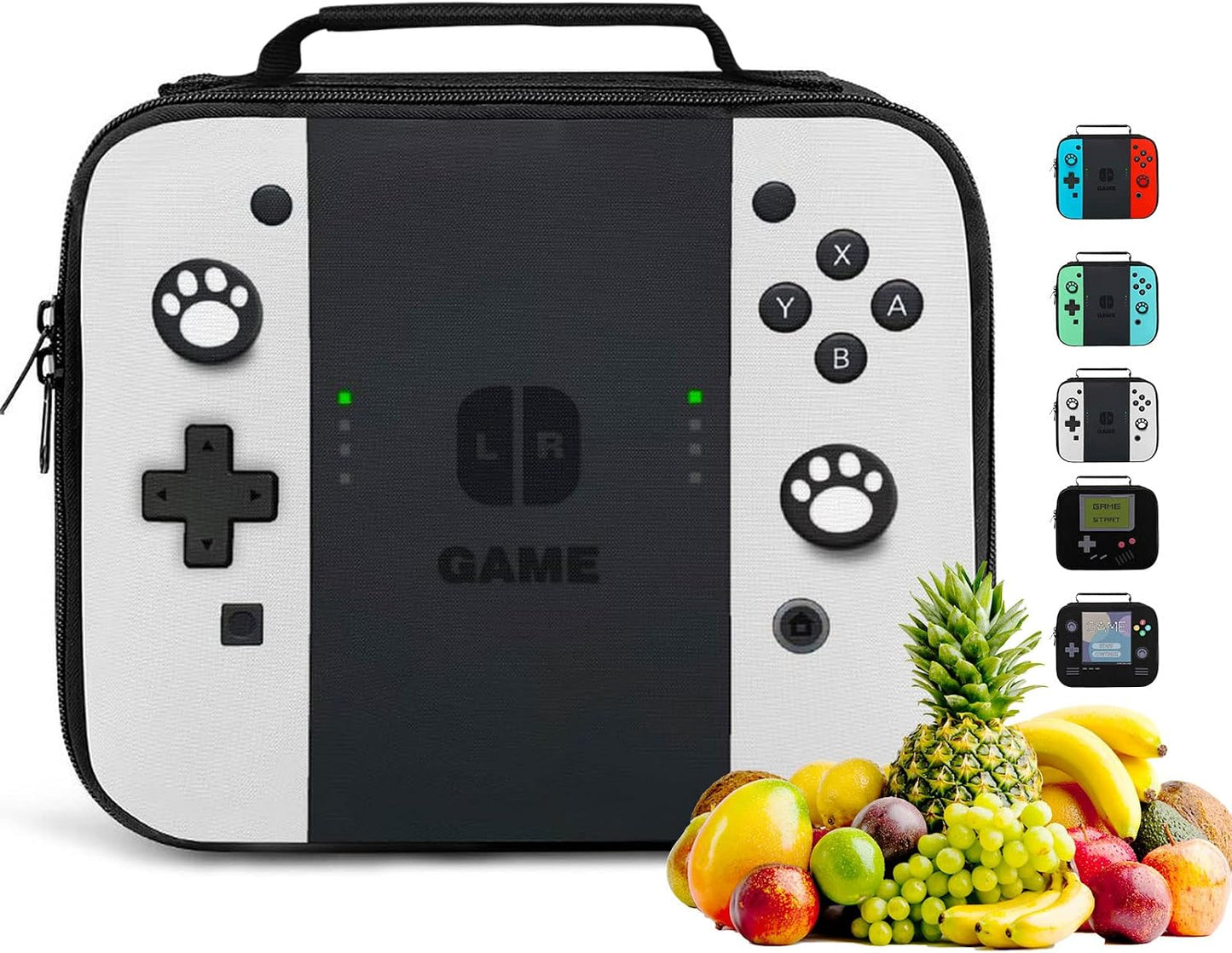 Game Lunch Bag for Boys Girls Gamer, Insulated Video Game Lunch Box for School Work Office Travel Picnic Hiking Beach, Waterproof Leakproof Portable Fits Most Bento Boxes
