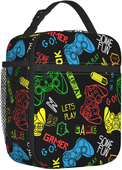 Black Cat Reusable Lunch Box Food Bag Insulated Lunch Bag for Teenage Boys Girls School Beach