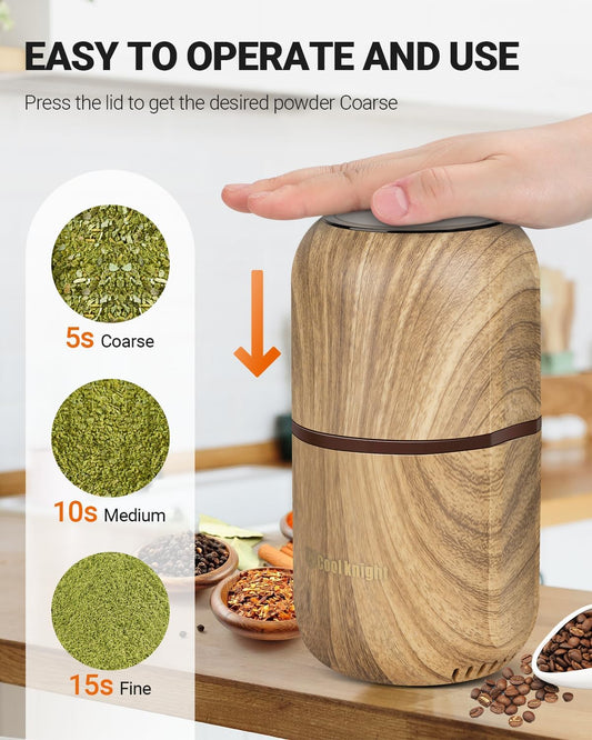 COOL KNIGHT Electric Herb Grinder, Fast Grinding, 120g Large Capacity