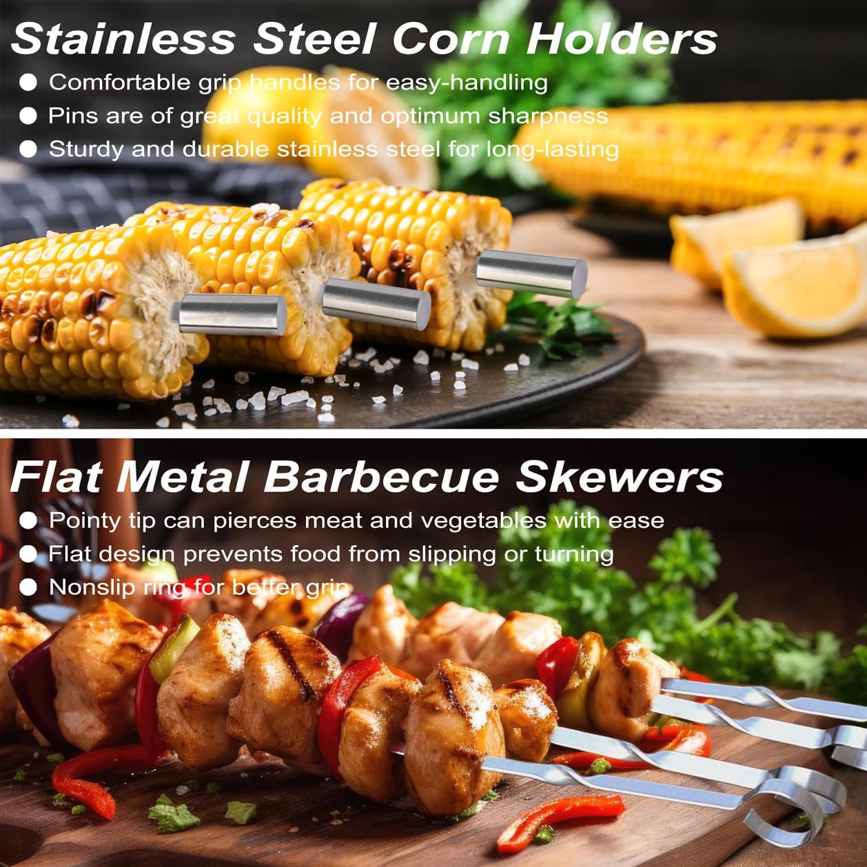 POLIGO 29 PCS BBQ Grill Accessories Stainless Steel BBQ Tools Grilling Tools Set with Storage Bag for Fathers Day Dads Birthday Presents - Camping Grill Utensils Set Ideal Grilling Gifts for Men Brown