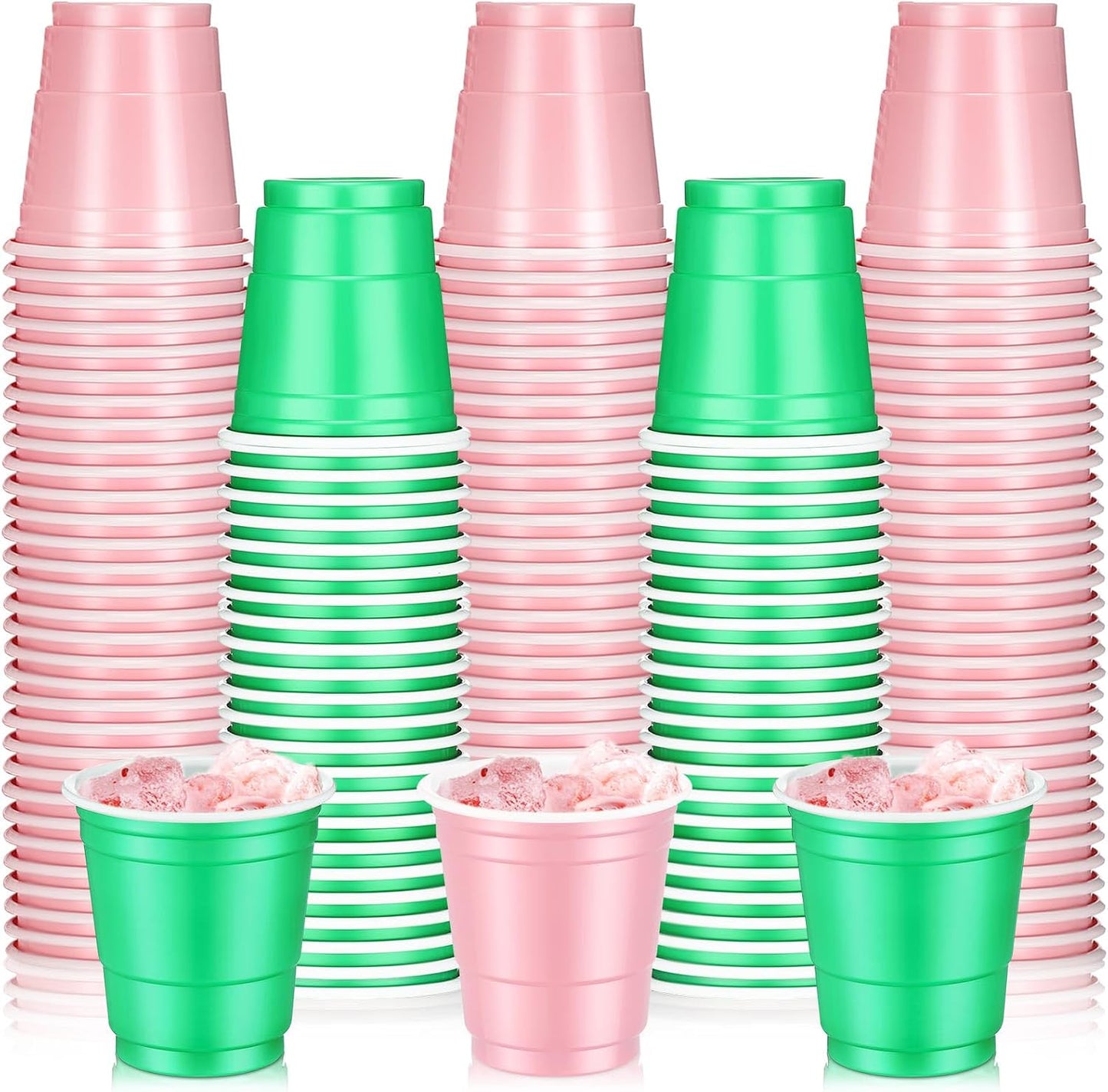 Roshtia 100 Pack 2 oz Plastic Shot Cups, Mini Disposable Shot Glasses 2 oz Wedding Party Cups for Bridal Shower Wedding Party, Beer Taste Serving, Snacks(Black, Gold)