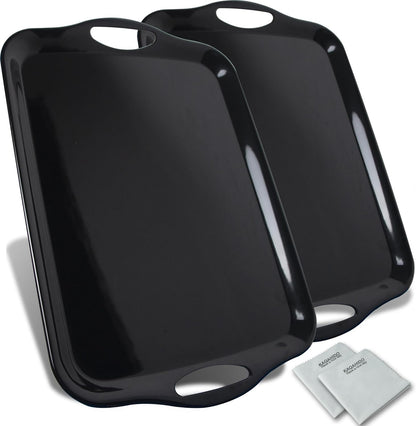 KAQAHIDO Large Melamine Serving Trays for Eating, 17.5’’ x 12’’ Serve Platter for Appetizer, Charcuterie, Food, Snack, Cupcakes, Dessert, BPA-Free, Dishwasher Safe Tray, Set of 2, White