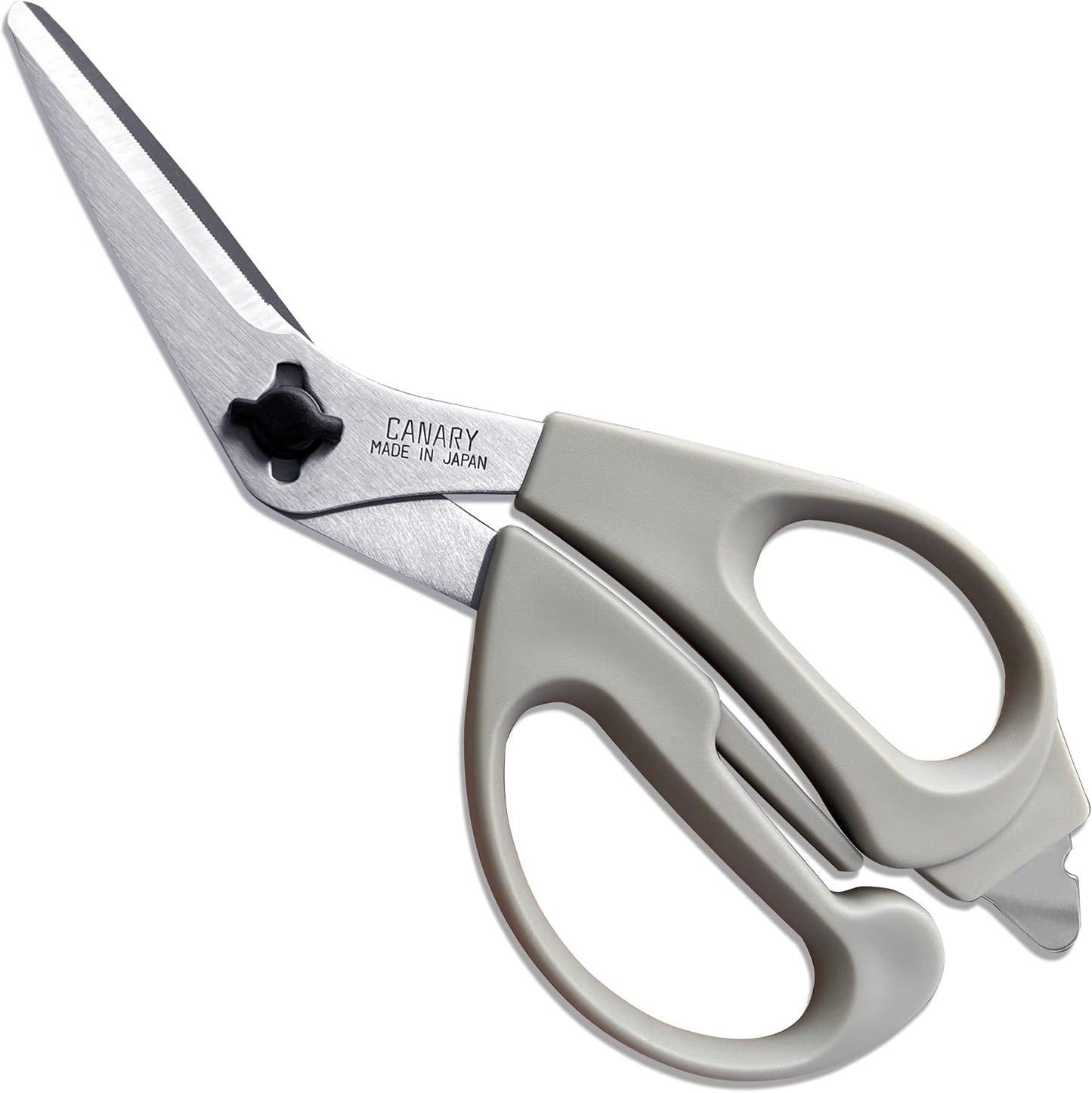 CANARY Japanese Kitchen Scissors Heavy Duty 8.2", Made in JAPAN, Dishwasher Safe Come Apart Blade, Multipurpose Kitchen Scissors, Sharp Serrated Japanese Stainless Steel, Black