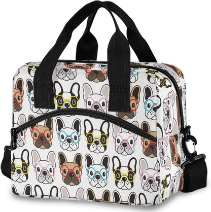Colorful Leopard Insulated Lunch Bag Rainbow Animals Skin Print Reusable Cooler Lunch Tote Box with Shoulder Strap for Work Picnic School Beach