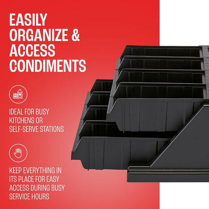 Cambro Versa - Self Serve Condiment and Utensil Bin - 12 Storage Bins - Ideal for food and coffee condiments (Black)