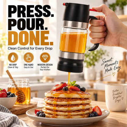 Honey Dispenser 9.8 Oz No Drip with Base 2026 Upgrade, Glass Honey Jar pot with Handle, Syrup Dispenser for Coffee or Tea, Mess Free Honey Dispenser for Honey and Syrup, Honey Container