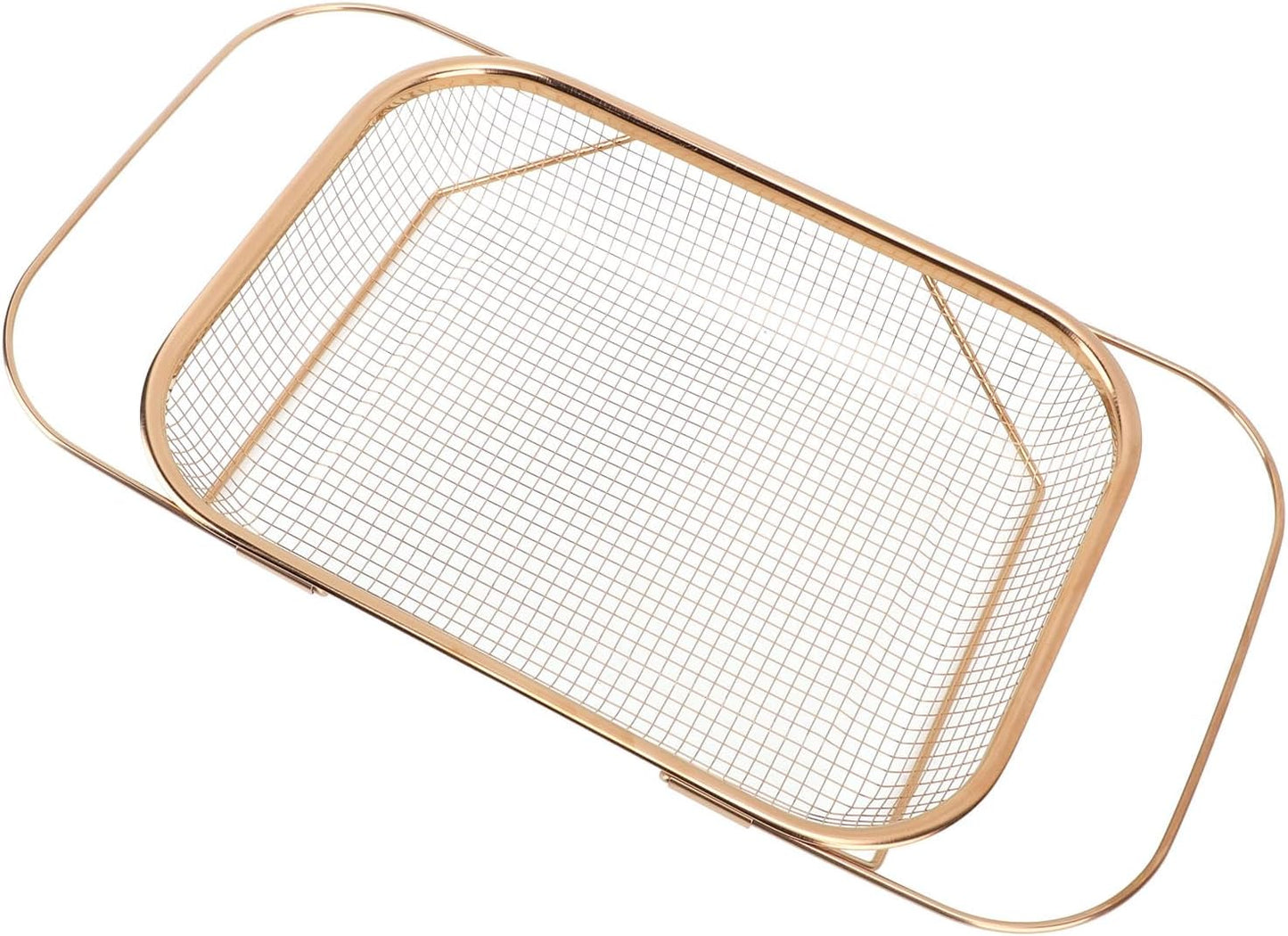 Fydun Stainless Steel Colander, Over The Sink Strainer Basket Kitchen S Er Gold Strainer Over The Sink Colander Basket for with Handles Fine Mesh Expandable Essentials (Gold)