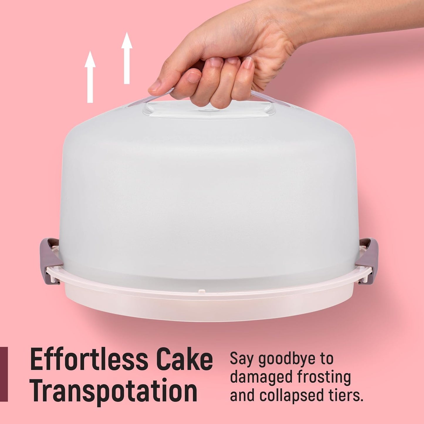 Tribello Extra Large Cake Storage Container, Cake Carrier With Handle Holds Cake 12 X 12 X 5 (Being)