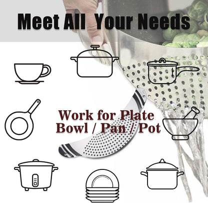 Pot Strainer Stainless Steel 2 Pack, Pasta Strainer, Metal Food Strainer for Noodles Fruit Veggies, Suitable for Pots or Containers Up to 10 Inches