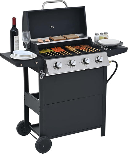 Endark 4-burner | 34,000 BTU all-purpose cast iron bbq grill | Perfect for outdoor cooking, garden, poolside, tailgating and hiking | great for roasting, searing, kebabs