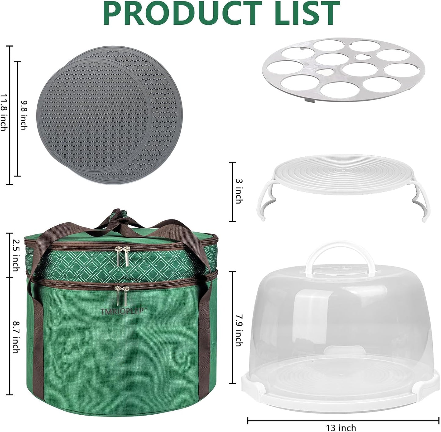 TMRIOPELP Tall Cake Carrier with Lid and Handle Insulated Cake Container Cake Transport Carrier Ideal for Pies Cupcakes and Pastries Perfect for Safe and Secure Cake Delivery (Red, 10 inch)