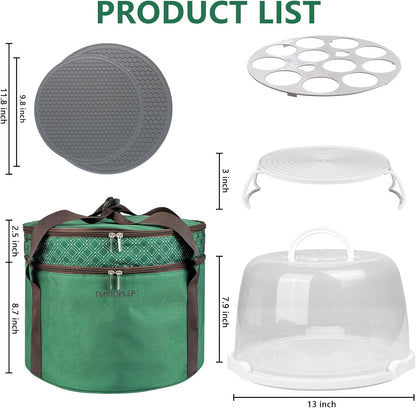 TMRIOPELP Tall Cake Carrier with Lid and Handle Insulated Cake Container Cake Transport Carrier Ideal for Pies Cupcakes and Pastries Perfect for Safe and Secure Cake Delivery (Red, 10 inch)
