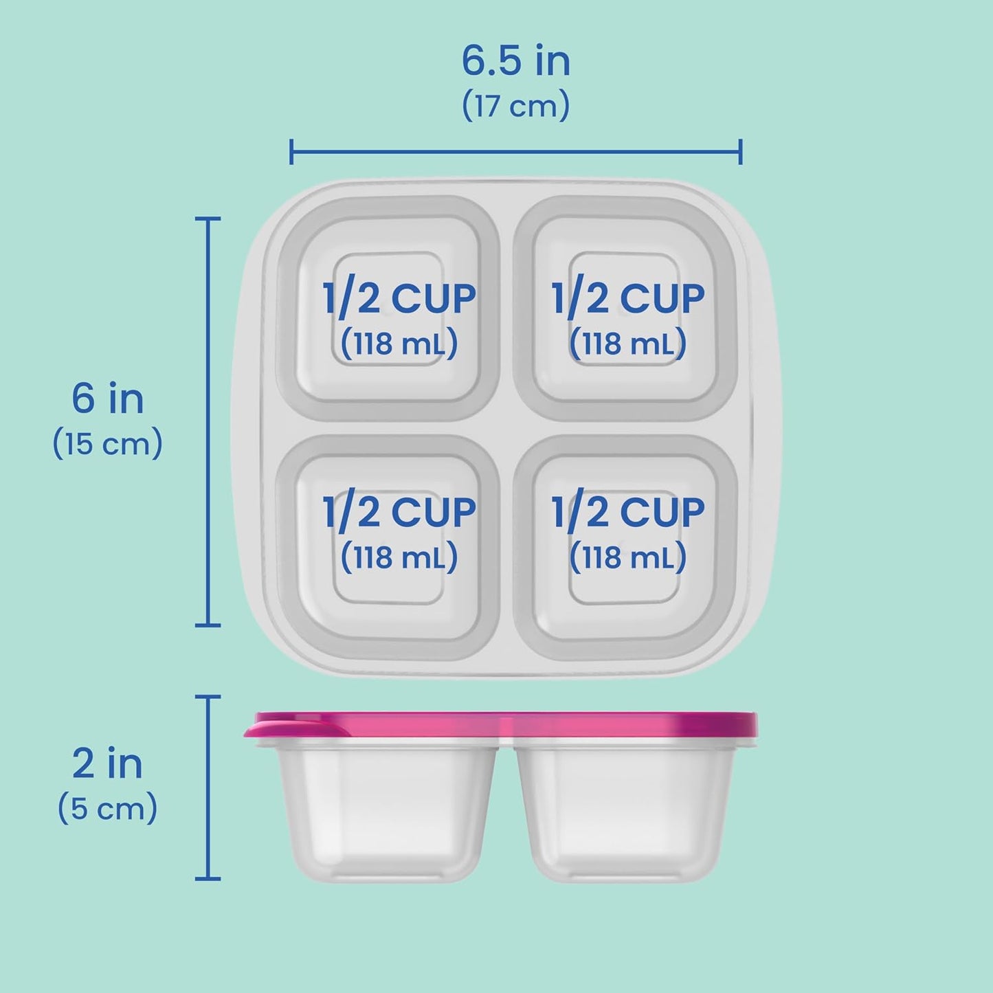 Bentgo Easyboxes 4-Compartment Snack Containers - 8-Piece Set with 4 Trays & 4 Custom-Fit Lids to Seal in Freshness - Reusable Food Storage & Meal Prep Bento BPA-Free Containers (Classic)