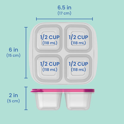 Bentgo Easyboxes 4-Compartment Snack Containers - 8-Piece Set with 4 Trays & 4 Custom-Fit Lids to Seal in Freshness - Reusable Food Storage & Meal Prep Bento BPA-Free Containers (Classic)