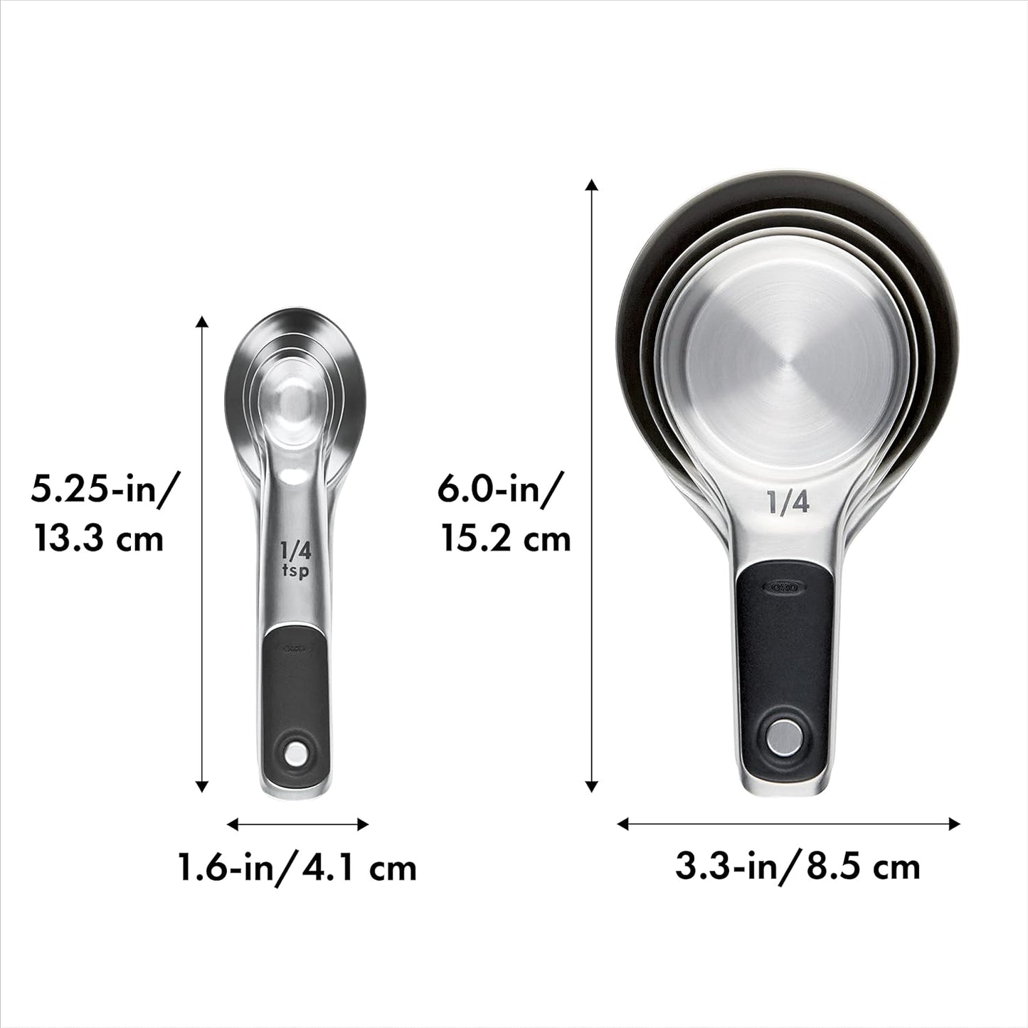 OXO Good Grips 4 Piece Stainless Steel Measuring Cups with Magnetic Snaps