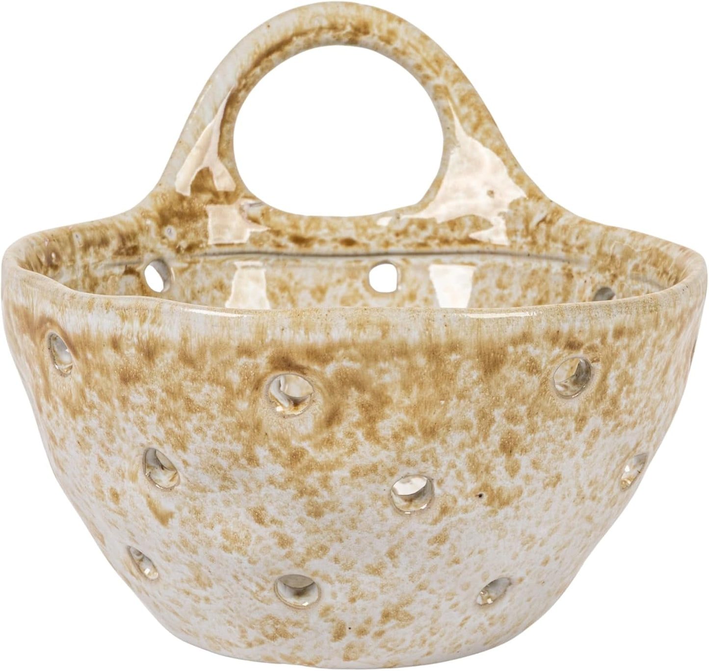 Creative Co-Op Stoneware Colanders with Handles, Set of 2