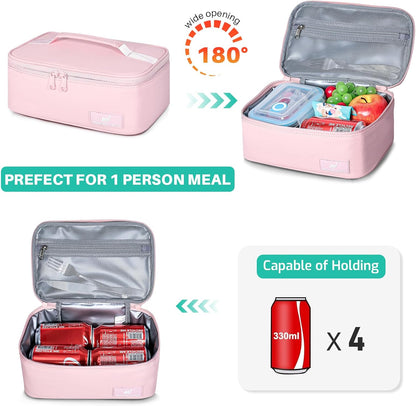 NOL Mini Insulated Lunch Bag for Women Men Kids | Small Leakproof Reusable Lunch Tote | Fits 6 Cans 330ml | Thermal Cooler for Work School Picnic Camping, Navy blue