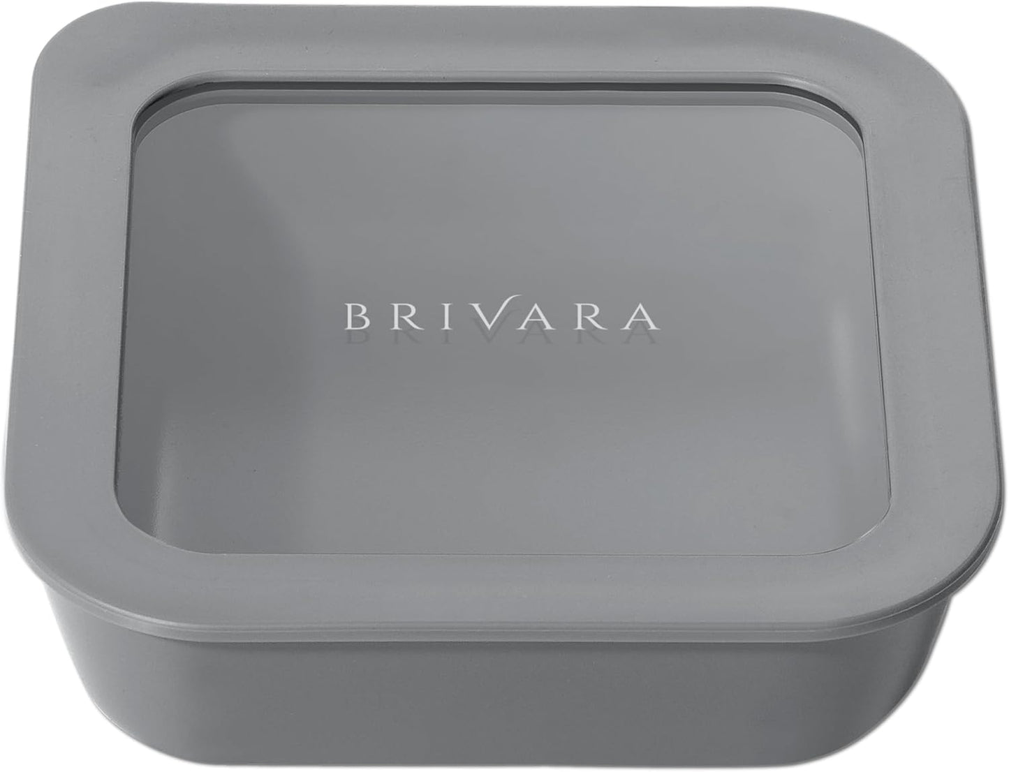 Ceramic Coated Glass Food Storage Container | No PTFE, PFOA, PFAS, and BPA | Reusable Non Toxic Meal Prep Container with Glass Lid | Easy To Store | 3 Cup Rectangle [Onyx]