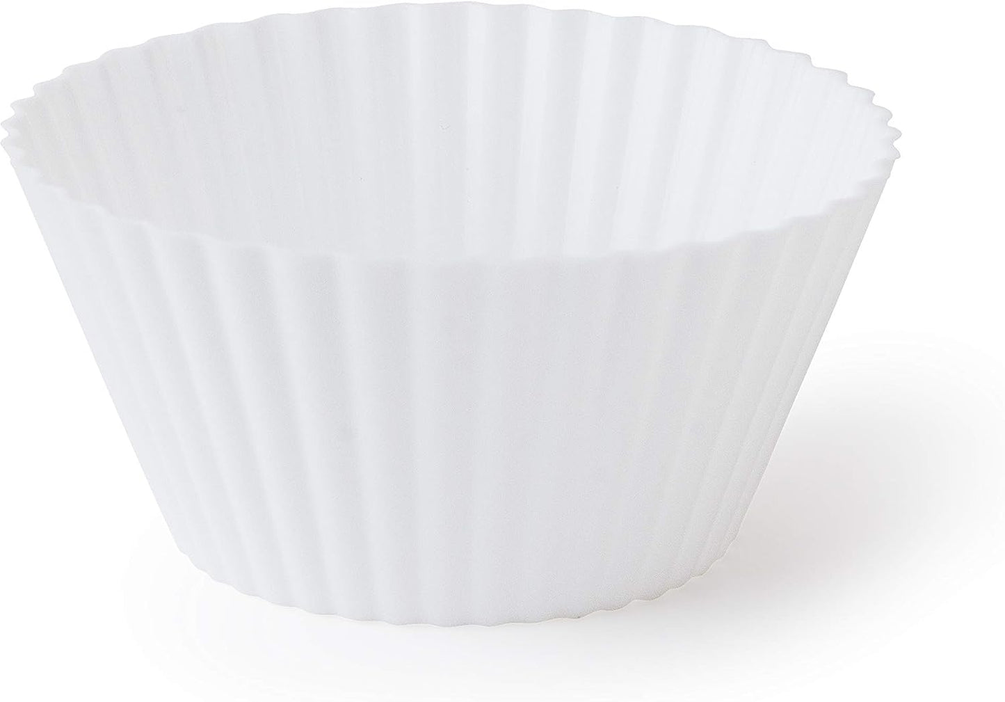 Fox Run Scalloped Black and White Silicone Cupcake and Muffin Liners, Set of 12, Standard Size Wrappers