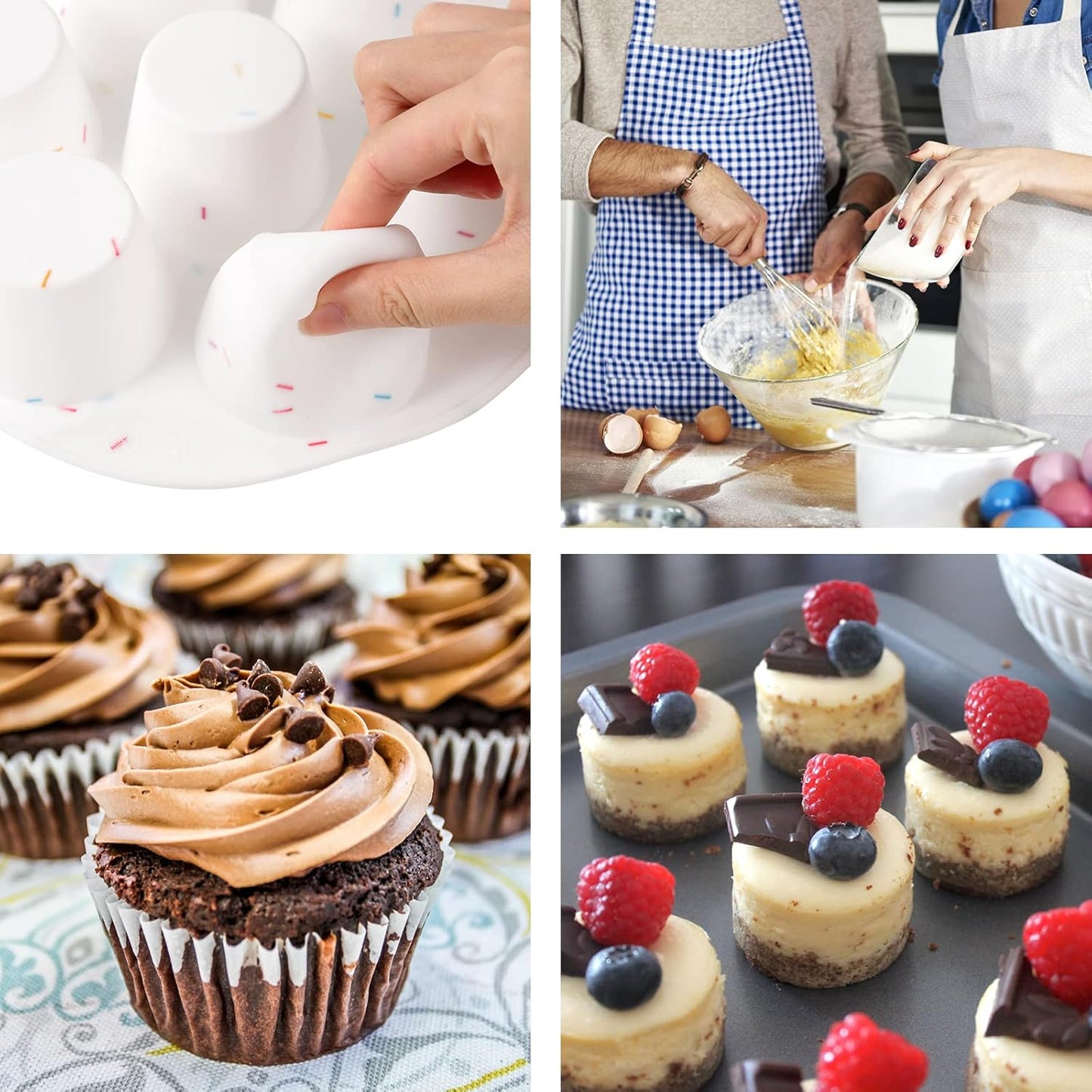 SHEbaking Silicone Egg Bite Molds Air Fryer Muffin Pan for Baking Non-Stick Silicone Egg Molds 7 Cups Air Fryer Cupcake Mold for Mini Muffins, Tart, Mini Cupcake BPA Free
