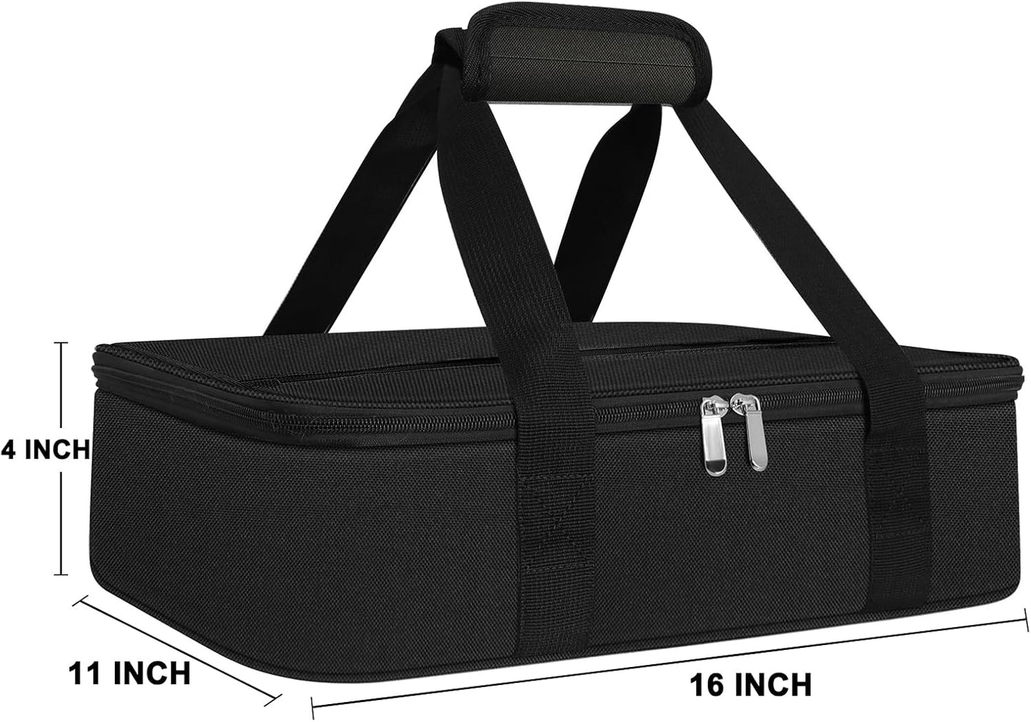 esouler Insulated Casserole Carrier - Casserole Carriers for Hot or Cold Food - Lasagna Lugger Dish Carrier, Thermal Lunch Bag for Potluck Parties, Picnic, Travel, Fits 9" x 13" Baking Dish, Grey