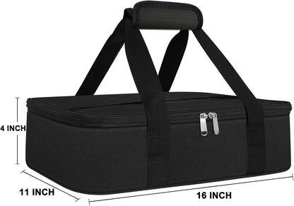 esouler Insulated Casserole Carrier - Casserole Carriers for Hot or Cold Food - Lasagna Lugger Dish Carrier, Thermal Lunch Bag for Potluck Parties, Picnic, Travel, Fits 9" x 13" Baking Dish, Grey
