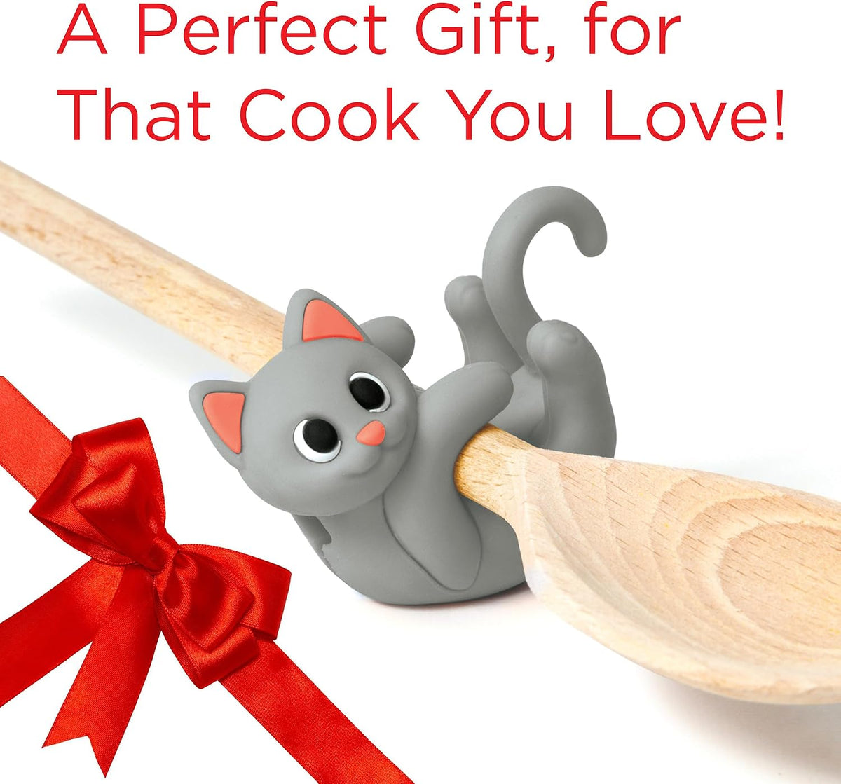 Itera Gray Silicone Cat Spoon Rest Kitchen Gadget
