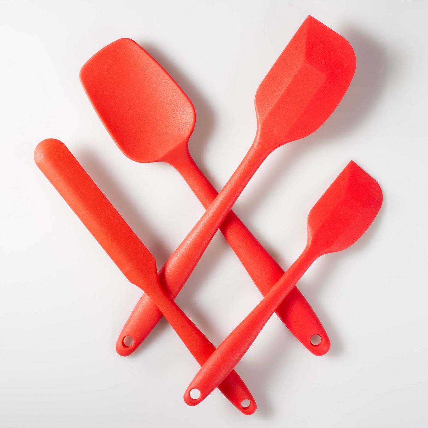 4 Piece Silicone Spatula Set, Flexible Heat Resistant Non-scratch Baking Cooking Rubber Spatulas with Stainless Steel Core, Black