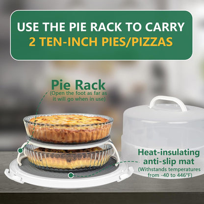 12 Inch Cake carrier Container with Lid and Handles Includes Insulated Bag for Safe Transportation of Buttercream Doesn't Melt Easy for Cakes, Pies and Cupcakes (Grey)