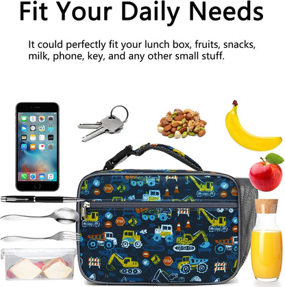 GYEUKHAM Insulated Lunch Box for School, Thermal Reusable Durable Freezable Lunch Bags for Kids Boys Girls Men Women - Small Soft Cooler Portable Lunch Tote Kit for Work Picnic Travel,Black