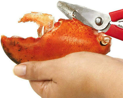 Seafood Scissor Stainless Steel Lobster Crab Shrimp Scissors Detachable Seafood Shears Multifunctional Seafood Cutter Tools for Kitchen Cooking(Red)