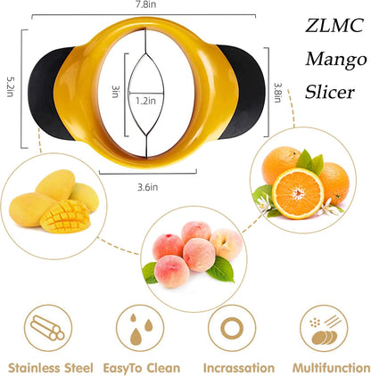 Mango Slicer, Peeler and Pit Remover Tool, ZLMC Mango Splitter, Mango Slicer Cutter Pitter, with Grip Handle