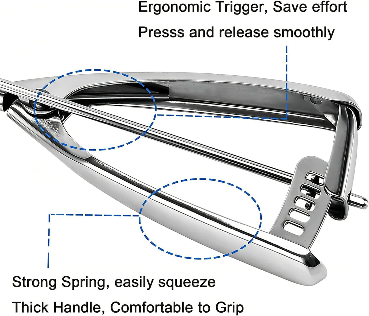 Saebye 4 oz Scoop, Large Ice Cream Scoop with Trigger, #8 Cookie Scoop,