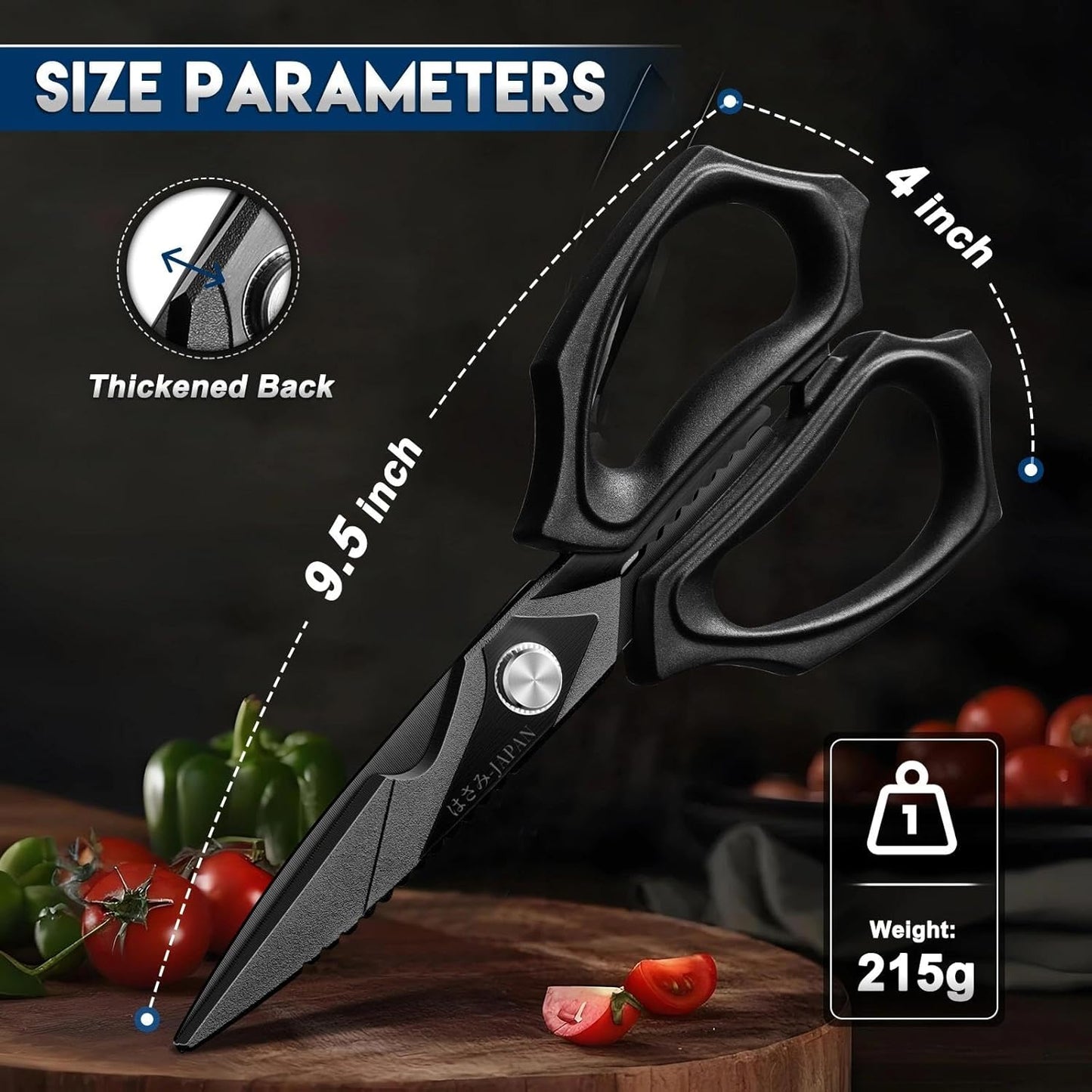 Purple Dragon Kitchen Scissors for Food - Stainless Steel Cooking Scissors All Purpose - Kitchen Shear Heavy Duty for Meat Cutting - Dishwasher Safe - Gifts for Men and Women - Silver Sharp Blade