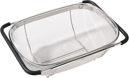 Fox Run Stainless Steel Colander, 4.7 Quart Over The Sink Pasta Strainer