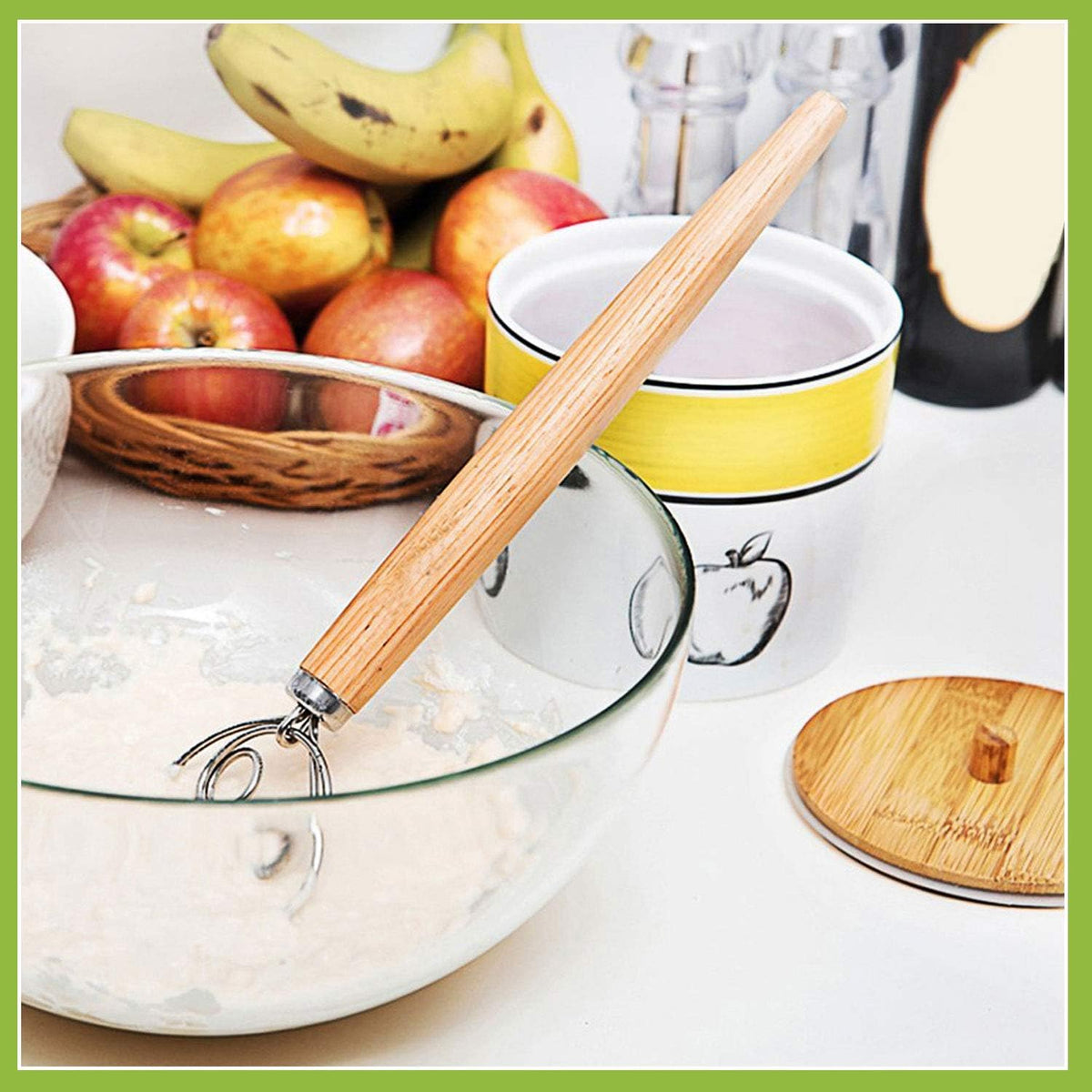 3PCS Stainless Steel Danish Dough Mixing, Kalolary Whisk Mix Tool (3 Sizes)