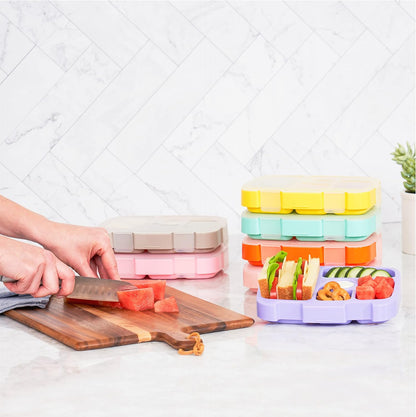Bentgo® Kids Prints Tray with Transparent Cover - Reusable, BPA-Free, 5-Compartment Meal Prep Container with Built-In Portion Control for Healthy Meals At Home & On the Go (Mermaids in the Sea)