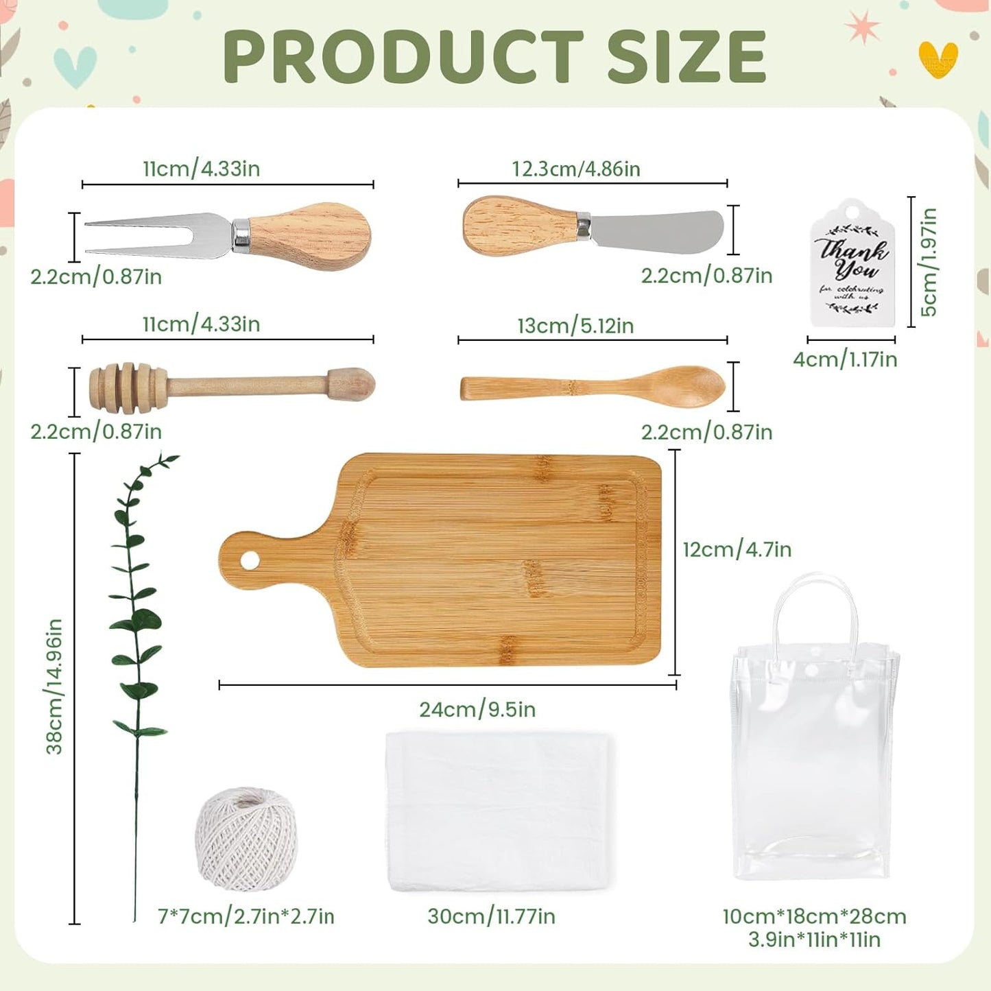 6 Sets Baby Shower Game Prizes for Winner Bamboo Mini Cheese Cutting Charcuterie Board Gift Set Bridal Shower Gifts for Guests Classy Favors (6 Sets)