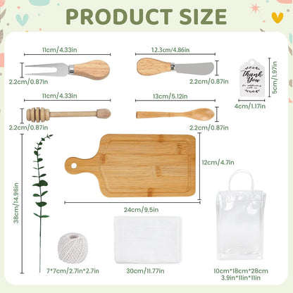 6 Sets Baby Shower Game Prizes for Winner Bamboo Mini Cheese Cutting Charcuterie Board Gift Set Bridal Shower Gifts for Guests Classy Favors (6 Sets)