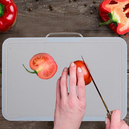 GARVALON Vegetable Cutting Mat and Non-slip Chopping Board Set with Rose Gold Base, Plastic Food Chopping Boards for Kitchen Countertop Organizer, Food Prep and Fruit Cutting