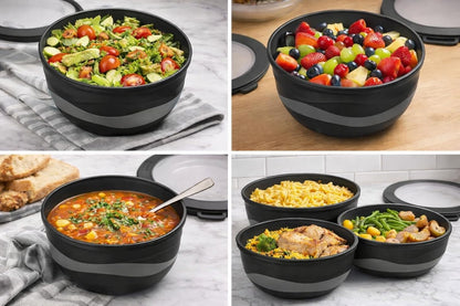 Pera Mixing Bowls with Lids, 8-Piece Airtight Leak-Proof Nesting BPA-Free Bowl Set for Kitchen & Food Storage, Large 4200ml Capacity, Microwave & Dishwasher Safe