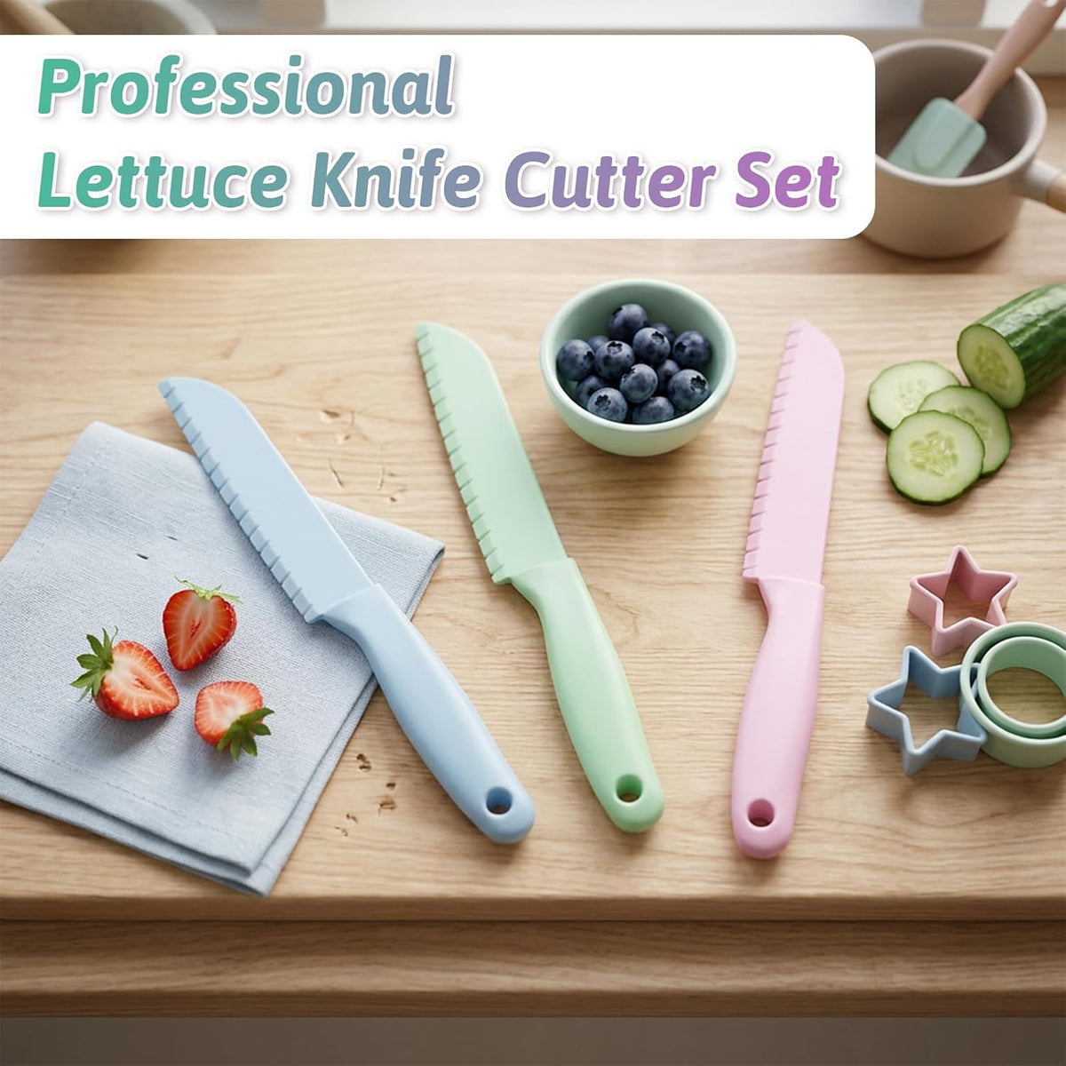 10 Pcs Lettuce Knife Cutter Set, 8.5 Inch Plastic Cake Knife