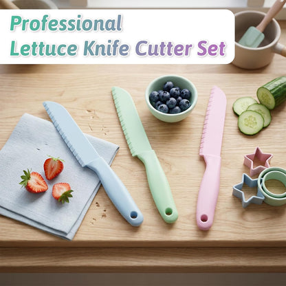 10 Pcs Lettuce Knife Cutter Set, 8.5 Inch Plastic Cake Knife