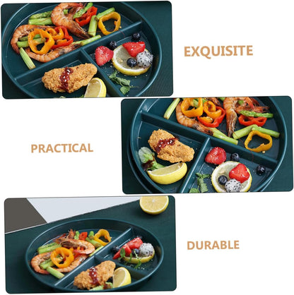 Divided Food Plate Three-compartment Pp Tray for Portion Control Stylish Breakfast Serving Food-grade Material for Dieting and Meal Prep