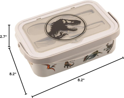 Fast Forward Hello Kitty Bento Lunch Box for Kids | Sanrio Food Container with Utensils | BPA-Free Toddler Lunch Kit with 3 Compartments | Bento Snack Box with Spoon & Fork